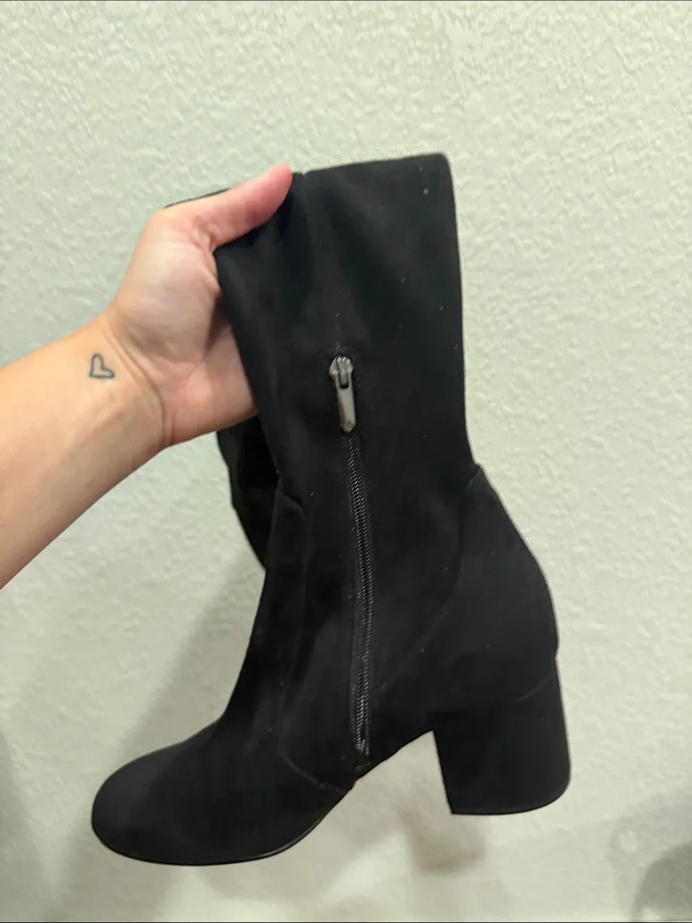 Sam Edelman Black Over-the-Knee Suede Block Heel Boots